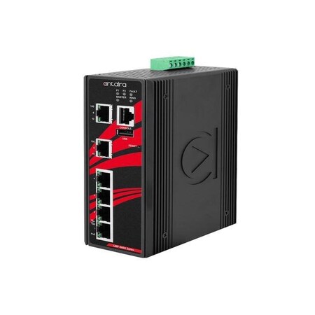 Antaira 6-Port Industrial PoE+ Light Layer 3 Managed Ethernet Switch LMP-0600-24-T-V2